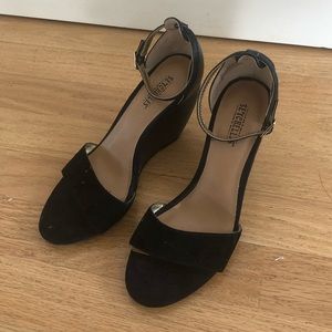 Black Ankle Strap Wedges “2